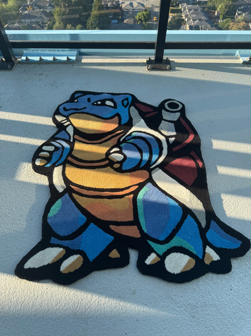 Blastoise Cartoon Fluffy Rug - 3D Hand-Tufted Custom Pokemon Rug