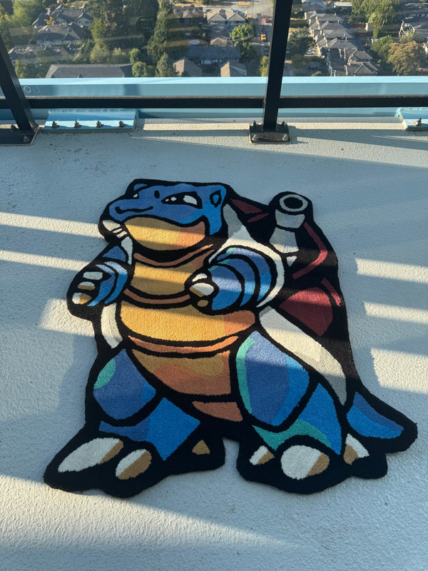 Blastoise Cartoon Fluffy Rug - 3D Hand-Tufted Custom Pokemon Rug