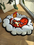 Charmander Cartoon Fluffy Cloud - 3D Hand-Tufted Custom Rug 3