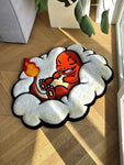 Charmander Cartoon Fluffy Cloud - 3D Hand-Tufted Custom Rug 5
