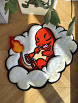 Charmander Cartoon Fluffy Cloud - 3D Hand-Tufted Custom Rug 1