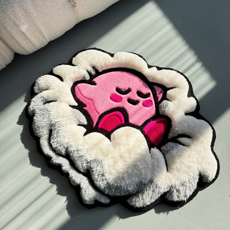 3D Cartoon Fluffy Cloud Kirby Tufted Rug