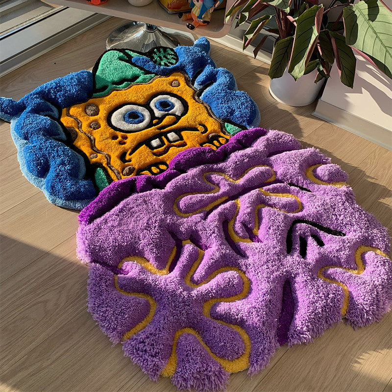 Lazy Square Dream — Hand Tufted 3D Cartoon Rug