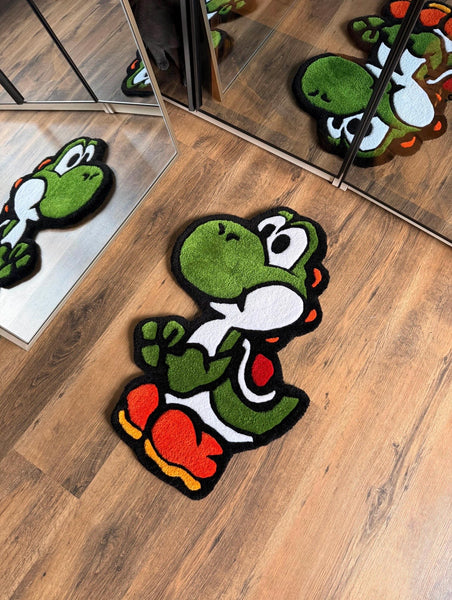 Yoshi Sleeping — Hand Tufted 3D Nintendo Rug